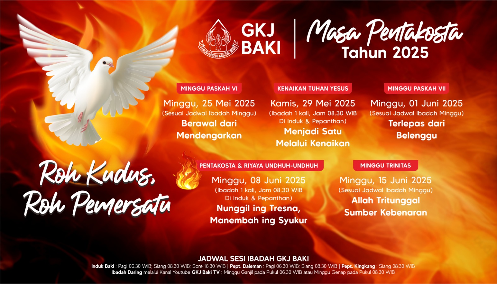 Masa Pentakosta 2025 GKJ Baki, gereja kristen jawa, gkj, gkj baki, gereja kristen jawa baki, baki, sukoharjo, gkj klasis sukoharjo, klasis sukoharjo, klasis, sinode gkj, sinode 